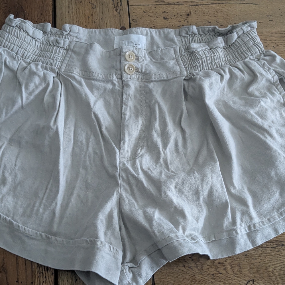 Anthropologie High Elastic Waist Light Tan Shorts